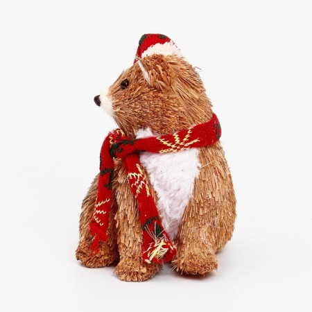 Decorative souvenir from natural materials “Bear in a scarf and cap” 15 × 17 × 20 cm-3