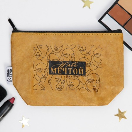Craft cosmetic bag "Live a dream", size 11x17 cm-1