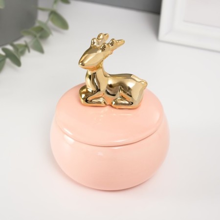 Coramics Coramics "Golden Deer" pink 8x8x10 cm
