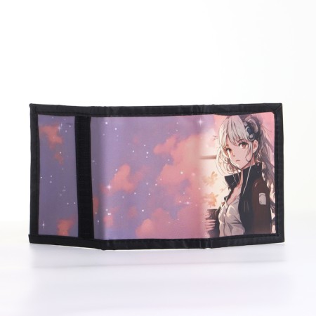 Children's wallet on Velcro "chosen", beige/lilac color-3