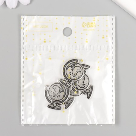 Decor metal for creativity "Globe" 2.5x1.8 cm-3