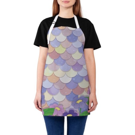 Apron of a kitchen apron with a “fairy -tale meadow” photo print, adjustable, size OS