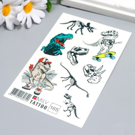 Tattoo on the body "dinosaurs" 10x15 cm-1