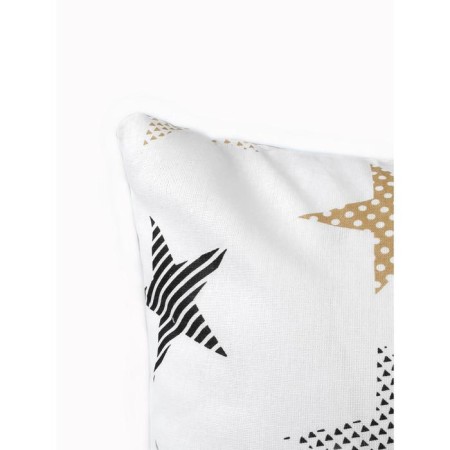 A set of pillowcases, size 40x60 cm, print, patchwork stars, white color - 2 pcs.-2