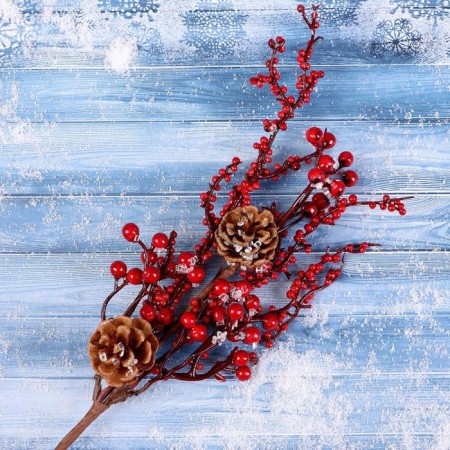 Decor "Winter Charm" of the bumps frozen berries, 35 cm-2