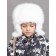 Children's fur cap, size 52, white color