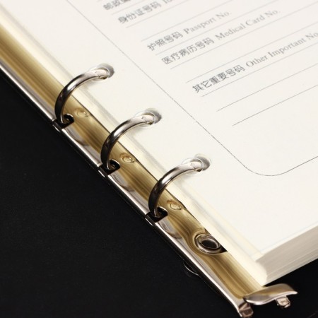 Organizer on the rings, A5 format, 90 sheets, line, with a knife, cover of the leather mix-4