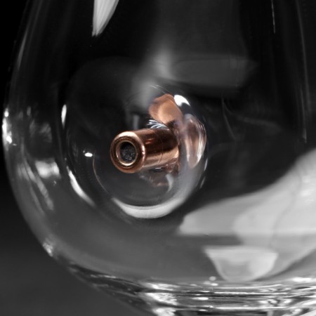 The glass "impenetrable. Ground", for cognac, emblem with a bullet, 390 ml-2