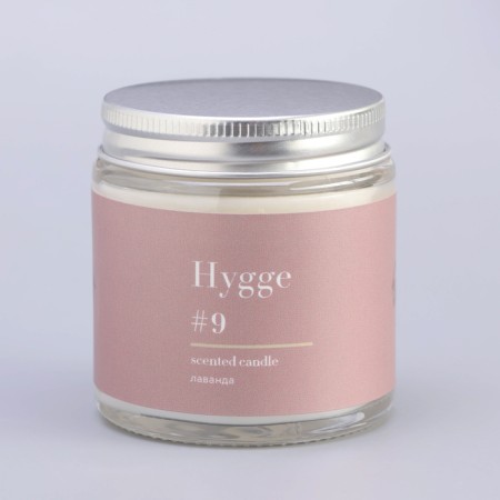Aromatic candle "Hygge" #9 lavender, soy wax, in a bank, 90 g-12