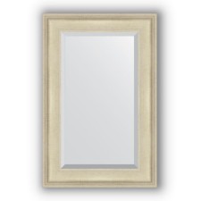 Mirror with fatset in a baguette frame - poisoned silver 95 mm, 58 x 88 cm, evoForm