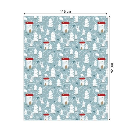 The tablecloth “Snow settlement”, rectangular, Saten, size 145x180 cm-1