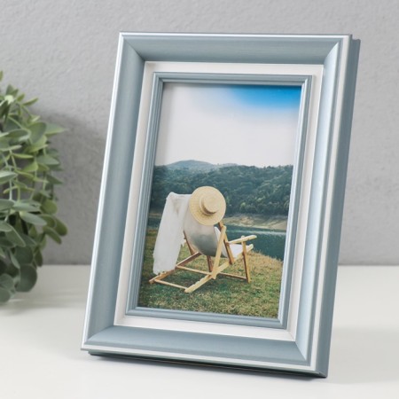 Photo frame plastic 10x15 cm "Andriana" with a white strip 15x20 cm-2
