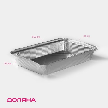 A set of foil for baking and baking shares, 2.1 l, 31.5 × 22 × 5.5 cm, 2 pcs