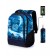School backpack 38 x 27 x 16 cm, ergonomic back + pencil case, Skyname 57, black/blue, 57-43