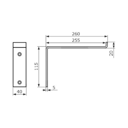 Loft bracket 260x115 Mod.1, black-2