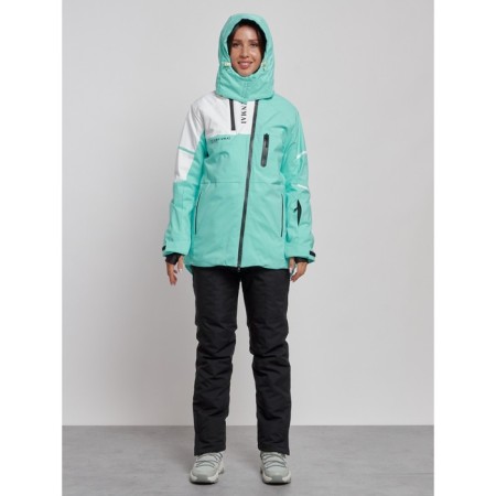 Ski costume female winter, size 48, turquoise color-7