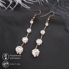 Hanging earrings with rhinestones 
