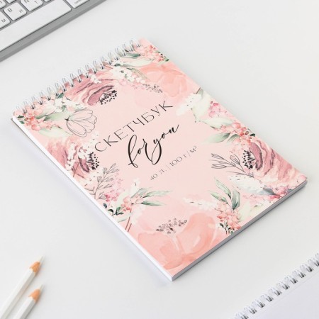 Sketchbook A5, 40 l 100 g/m2 "Flowers"-1