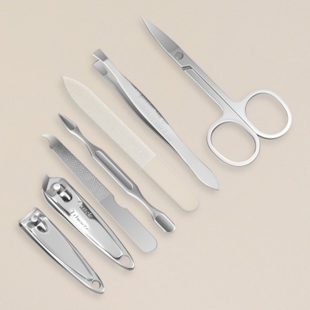 Manicure set, 7 items, in case, red color-2