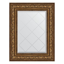Mirror with engraving in the baguette frame, vignette aged bronze 109 mm, 60x78 cm