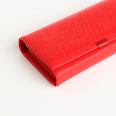 Women's wallet on magnets, red color-2