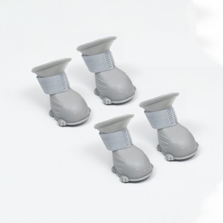 Dog boots, rubber, set 4 pcs, size m, gray-4
