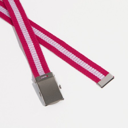 Children's belt, width 3 cm, buckle clamp, fuchsia color/white-1