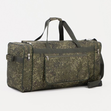 Road bag on lightning, 3 outer pockets, long belt, khaki color