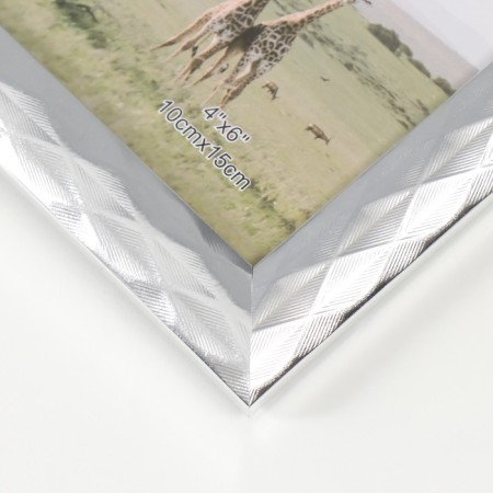 Photo frame Plastic 10x15 cm "3D rhombuses on silver" 18.2x13.2 cm-3