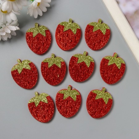 Decor for the creativity of the felt shine "Strawberry" 4x3.2 cm-2