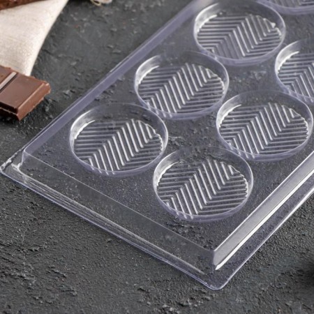 Form for chocolate and sweets "Zigzag", 8 cells, 22 × 11 cm, color transparent color-2