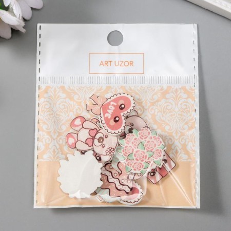 Decor for creativity Tree "Bear with Gifts" set 10 pcs mix 2.4x1.7 cm-3