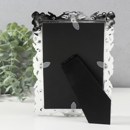 Photo frame plastic for metal 10x15 cm "Garden roses" red with silver 13.3x18 cm-3
