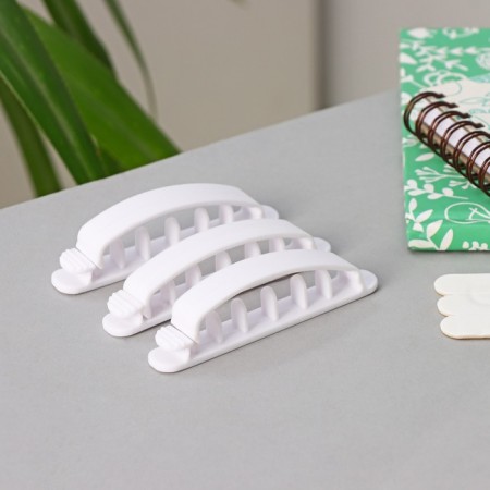 Clamps for wires, 3 pcs, white color-1