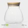 Glass Bank for bulk products with bamboo cover Bellatenero Bamboo, 400 ml, 9.5 × 9.5 cm