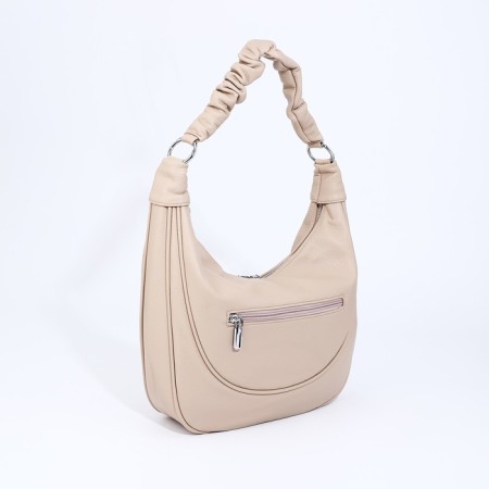 Lurch bag with lightning, external pocket, long belt, beige color-1