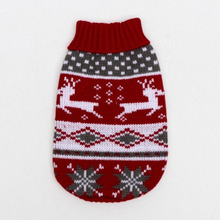 Sweater "Running Deer", L (DS 29, Osh 29, OG 29-49 cm), Burgundy-10