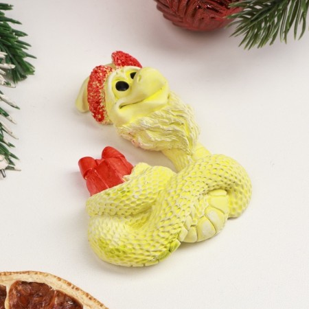 Figure with the suspension "Snake with a gift" lemon, 8x3cm-1