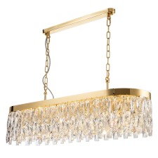 Suspended Indigo lamp, 12029/10pl Gold. 10x40W, E14, 1000x300x245/1045 mm, transparent color