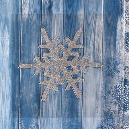Stick on glass "Snowflake" 15x15 cm, silver