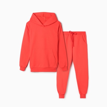 A set for a girl (sweatshirt, trousers) comb, red color, height 152 cm