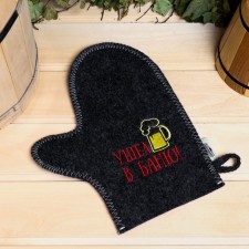Mitten for a bath with embroidery 