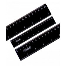 The ruler 20 cm Istanm, plastic, wide, 2 scales (cm - inches), black