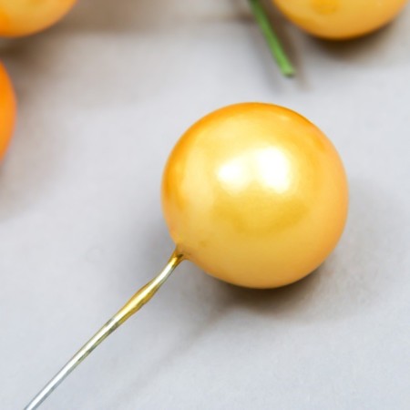 Stamens for flowers "Ball pearl-yellow" d = 1.2 cm 6x1.2x1.2 cm-1