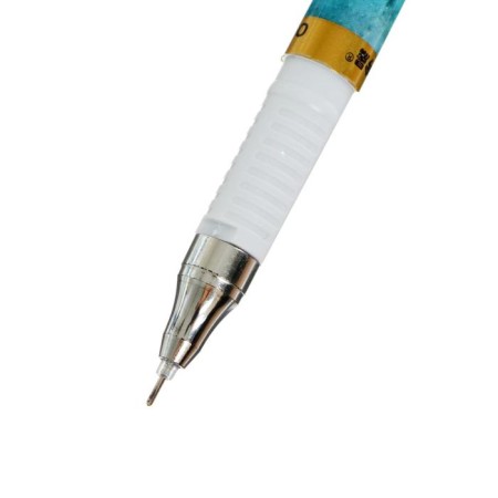 Gel pen "Cosmos" 0.5 mm, black rod, body with a pattern (barcode on a piece)-3