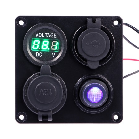 The branch, a voltmeter, a cigarette lighter, 2 USB 2.1A, 5V.-1