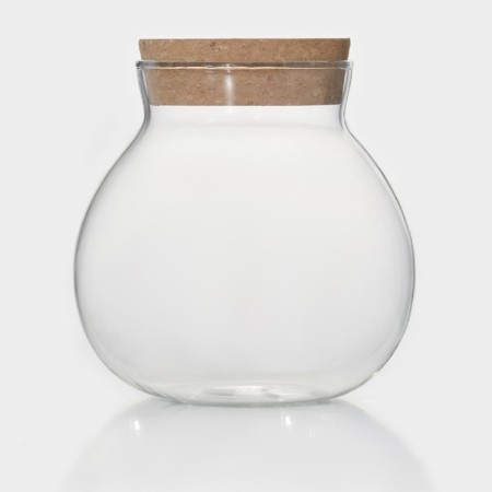 Glass Bank for bulk products with a Bellatenero Babble cork lid, 400 ml, 10 × 12 cm