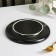 Ceramic plate for submitting Black Gold, D = 20 cm, black color