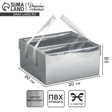 Gift folding box, packaging, "silver", 20 x 20 x 10 cm