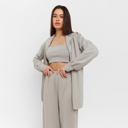 Комплект женский (рубашка, брюки, топ) KAFTAN "Base" р. 50, серый-4